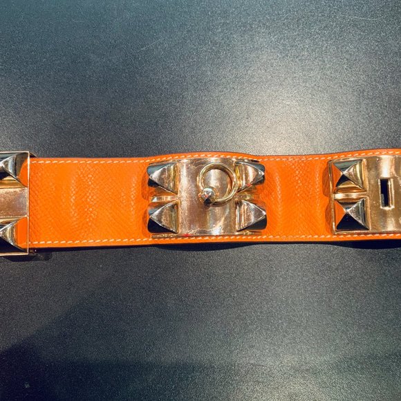 HERMES Collier De Chien Leather Bracelet w/ Studs - Picture 6 of 7